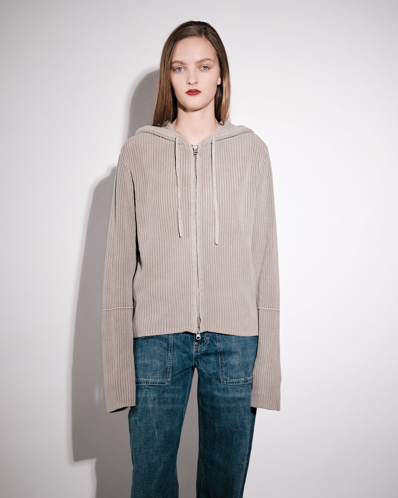 トップス beeden EMBROIDERY JUST FIT ZIP HOODIE Irene Zip Hoodie Khaki | BRIXTOL TEXTILES