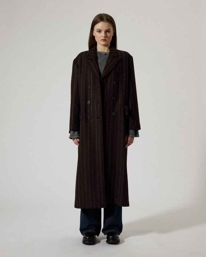 Olivia Burgundy Pinstripe