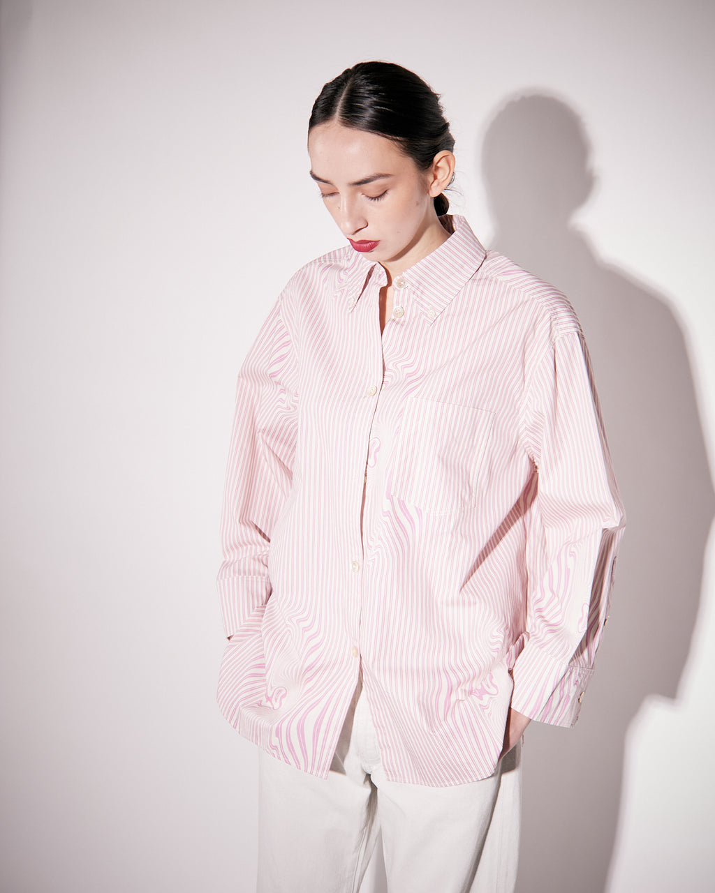 Rhona Pink Glitch Stripe