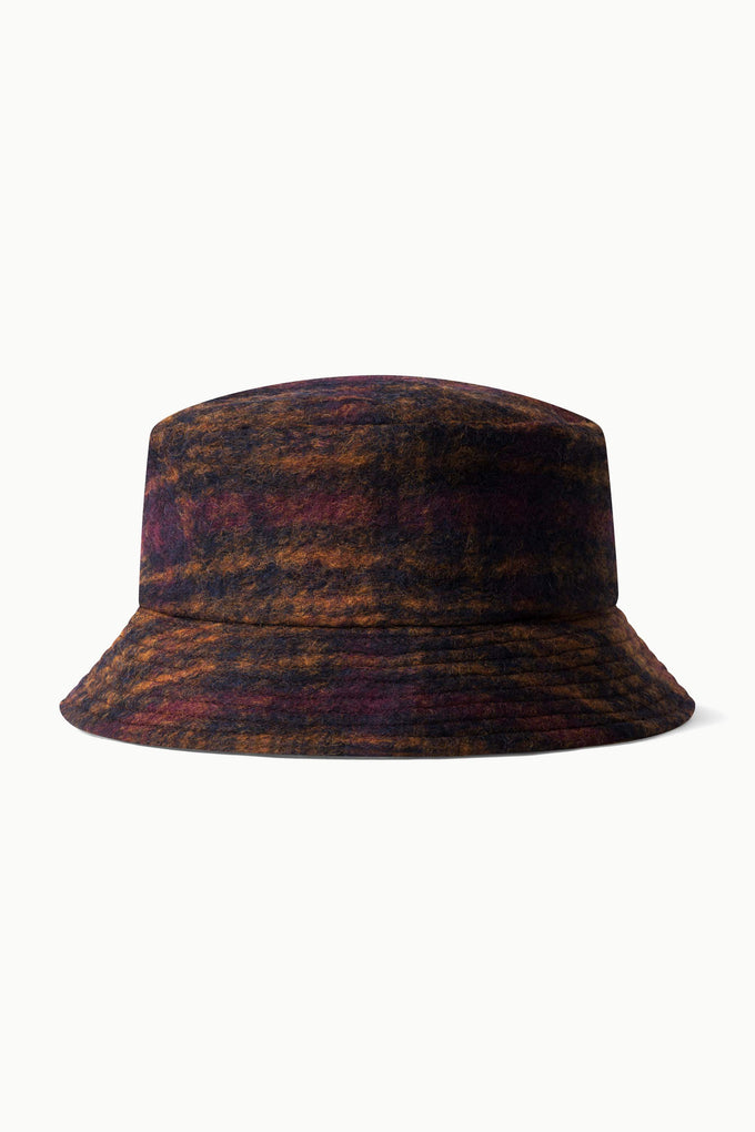 Shoom Hat Wool – Orange/Navy Check