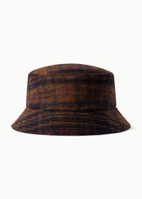 Shoom Hat Wool – Orange/Navy Check