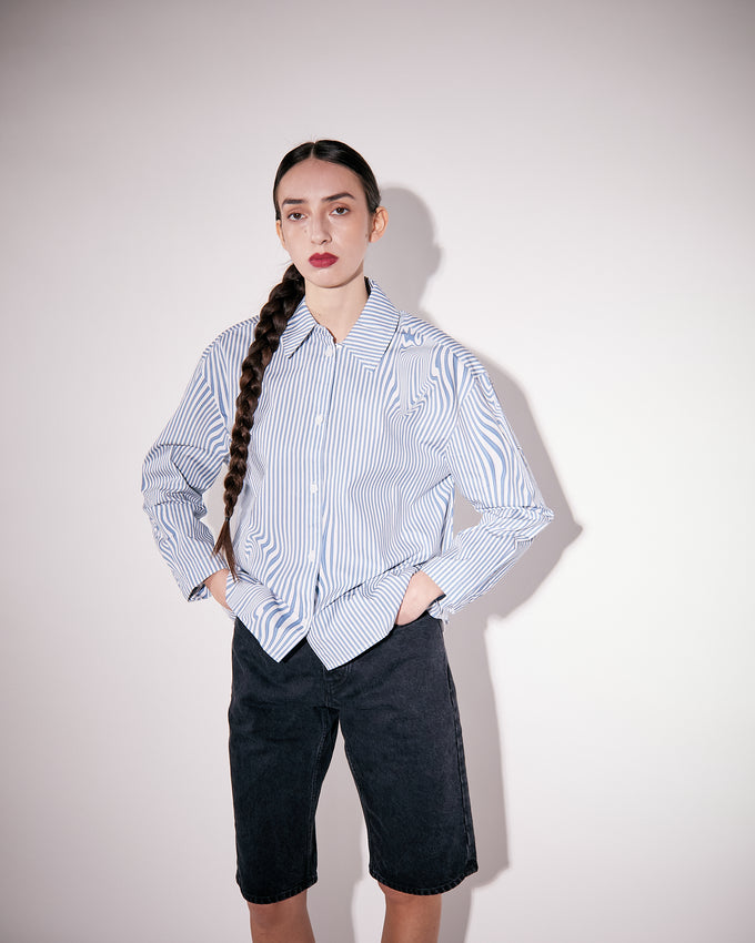 Stella Blue Glitch Stripe