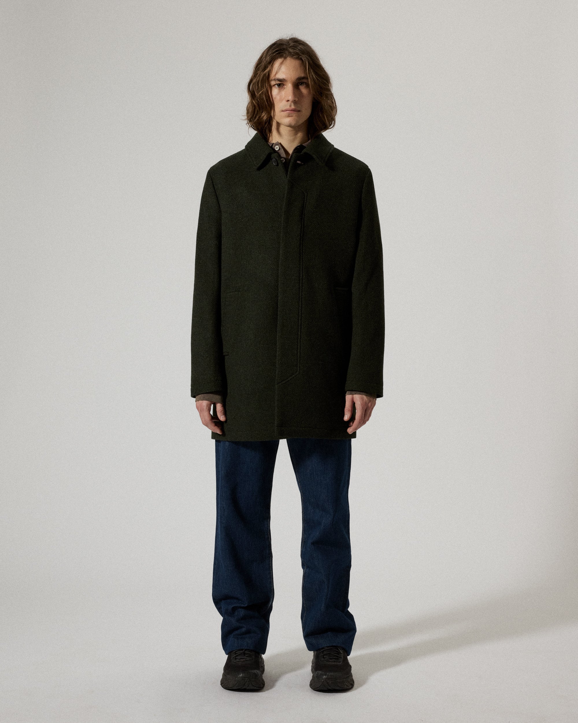 T-Coat Wool Olive | BRIXTOL TEXTILES