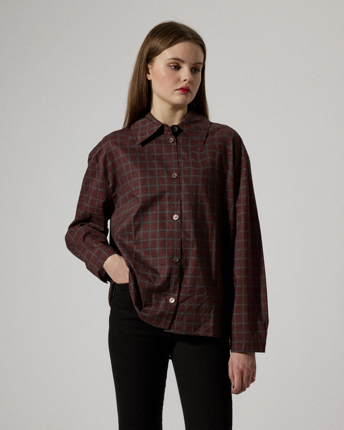 Stella Burgundy Fluid Check